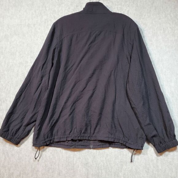Orvis Jacket Womens Large Black Windbreaker Seersucker Rayon High Neck Full Zip - Picture 7 of 8
